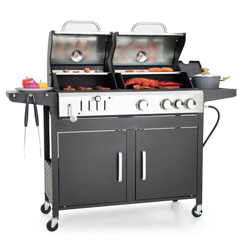 Captiva Designs Dual Fuel BBQ Grill, Side Burner