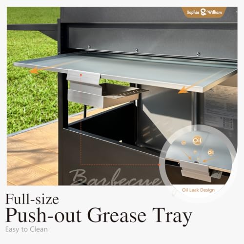 Sophia & William 4-Burner Gas BBQ Grill, Stainless Steel