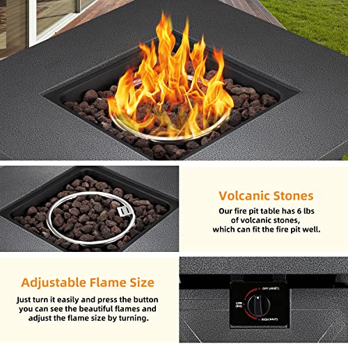 Xbeauty Propane Fire Pit Table - Outdoor BBQ Grilling