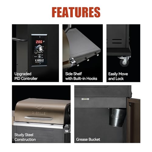 Z GRILLS Wood Pellet Grill Smoker with PID Technology