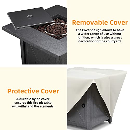 Xbeauty Propane Fire Pit Table - Outdoor BBQ Grilling