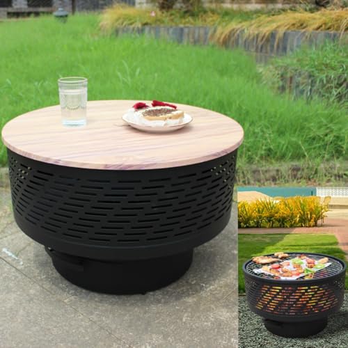 OutVue 26" Wood Burning Fire Pit & Grill Table