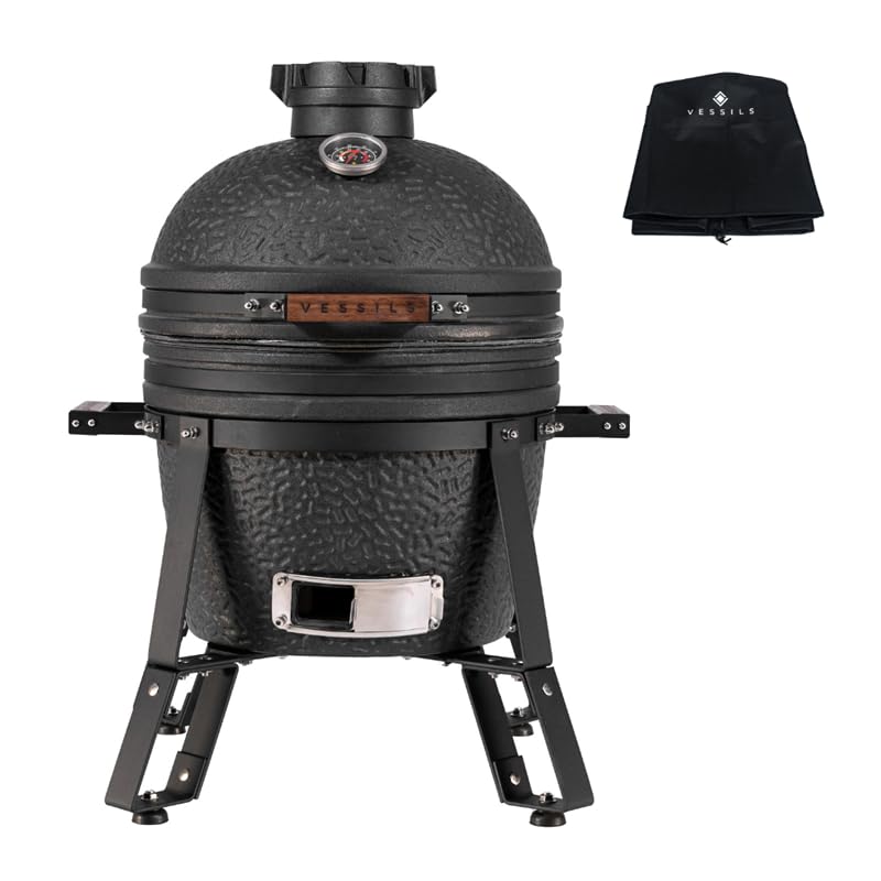 VESSILS Fleet Kamado Charcoal Grill Set - 13.4" Black