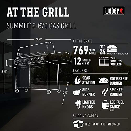 Weber Summit S-670 Gas Grill for Liquid Propane
