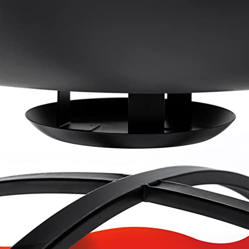 SINGLYFIRE 29 inch Fire Pits for Outside Firepit Outdoor Wood Burning Bonfire Pit Steel Firepit Bowl for Patio Backyard Camping,with Ash Plate,Spark Screen,Log Grate,Poker, bronze