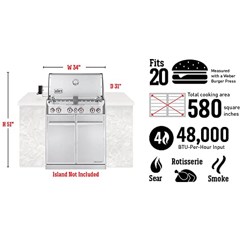 Weber Summit S-460 Stainless Steel Built-In Propane Grill