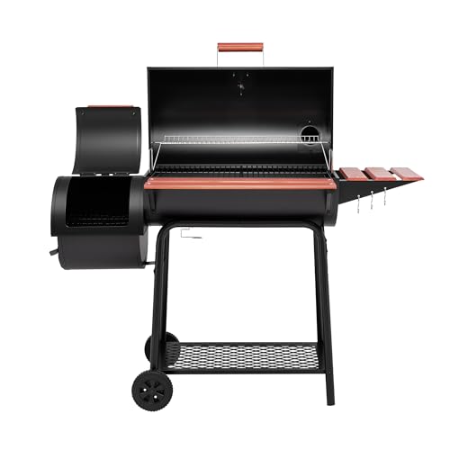 Royal Gourmet Barrel Charcoal Grill with Side Table