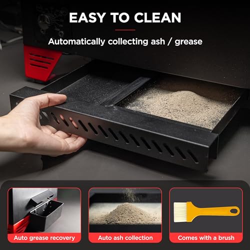 ASMOKE Portable Pellet Grill & Smoker - Red, 256 sq