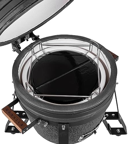 VESSILS Fleet Kamado Charcoal Grill Set - 13.4" Black