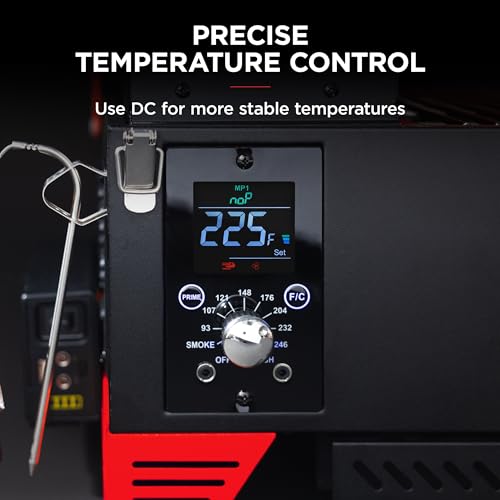 ASMOKE Portable Pellet Grill & Smoker - Red, 256 sq