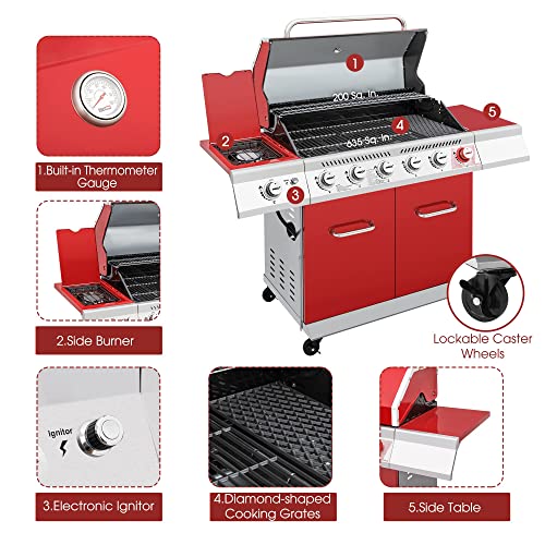 Royal Gourmet GA6402R 6-Burner Gas BBQ Grill