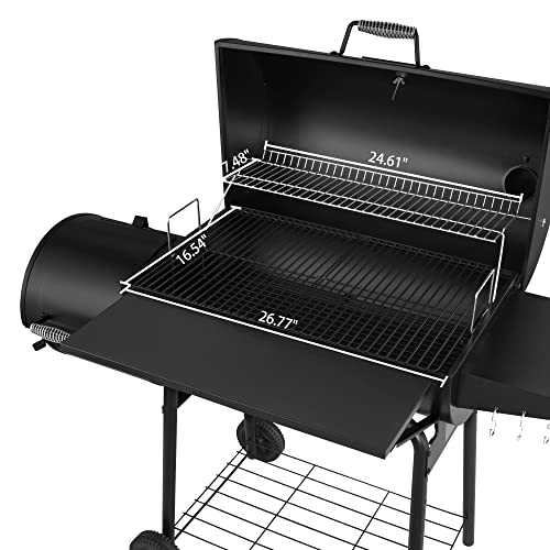 Royal Gourmet CC1830SC Charcoal Grill Offset Smoker, 811 sq. in. Black