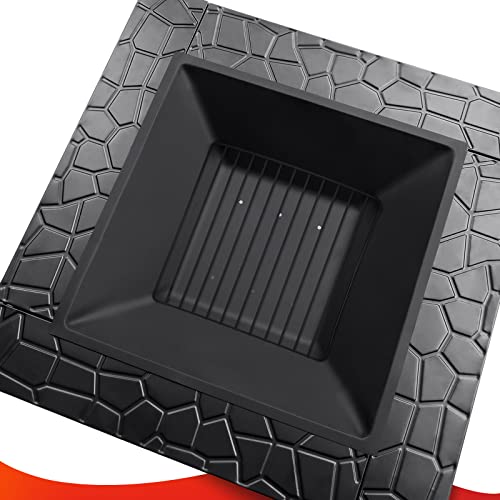 SINGLYFIRE 32 Inch Fire Pit Table for Outside Square Metal Firepit Outdoor Wood Burning Large Steel Bonfire Pit for Patio Backyard Garden with Waterproof Cover,Spark Screen,Log Grate,Poker