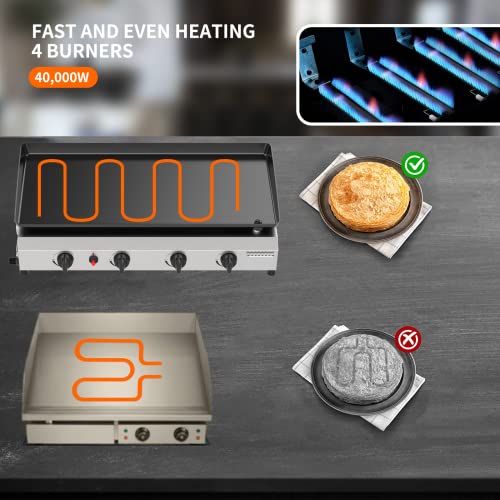 SKOK 4 Burner Propane Gas Griddle-30 Inch Outdoor