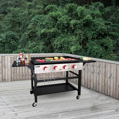 36" Royal Gourmet Propane Gas Grill Griddle BBQ Smoke