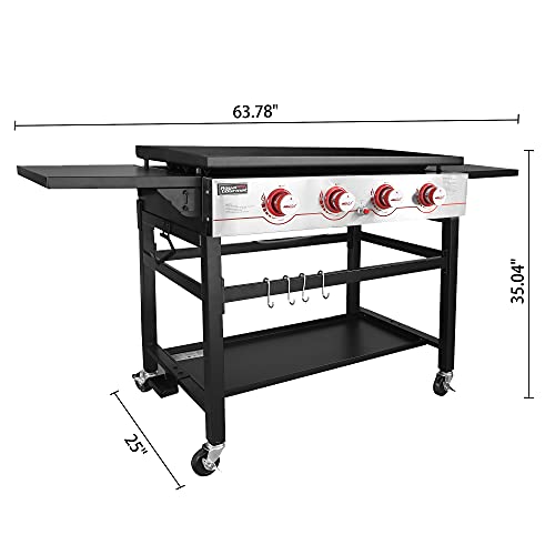 36" Royal Gourmet Propane Gas Grill Griddle BBQ Smoke