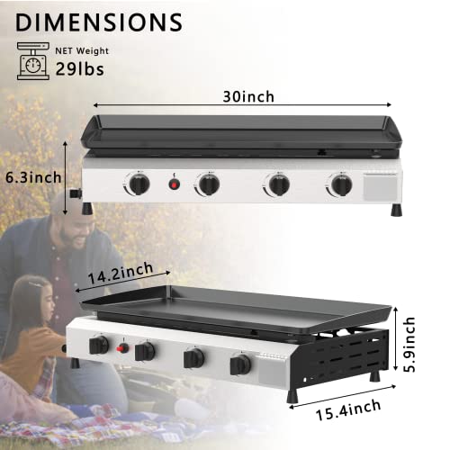 SKOK 4 Burner Propane Gas Griddle-30 Inch Outdoor