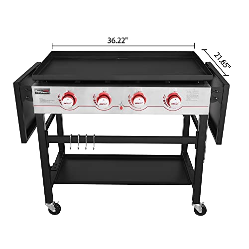 36" Royal Gourmet Propane Gas Grill Griddle BBQ Smoke