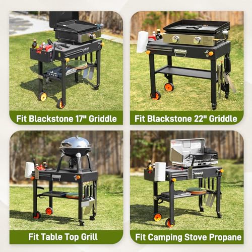 Portable Outdoor BBQ Grill Stand with Wheels