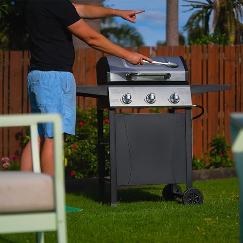 3-Burner Propane Gas BBQ Grill with Cover and Storage