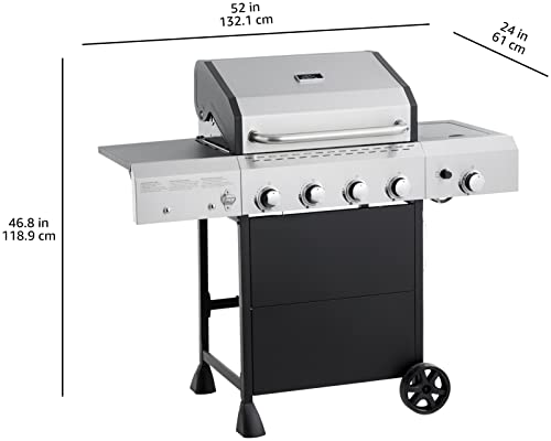 Amazon Basics 4-Burner Gas Grill with Side Burner