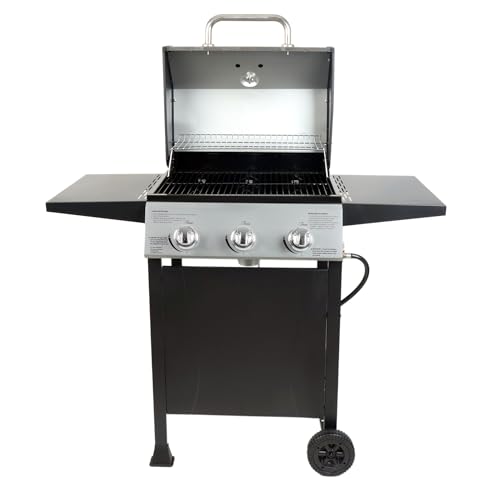 3-Burner Propane Gas BBQ Grill with Cover and Storage