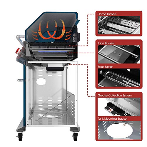 Royal Gourmet 5-Burner BBQ Gas Grill with Rotisserie