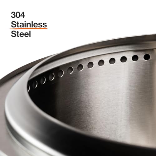 Solo Stove Bonfire 2.0 with Stand, Smokeless Fire Pit | Wood Burning Fireplaces w/Removable Ash Pan, Portable Outdoor Firepit - for Camping, Stainless Steel, H: 16.75 in x Dia: 19.5 in, 21.75 lbs