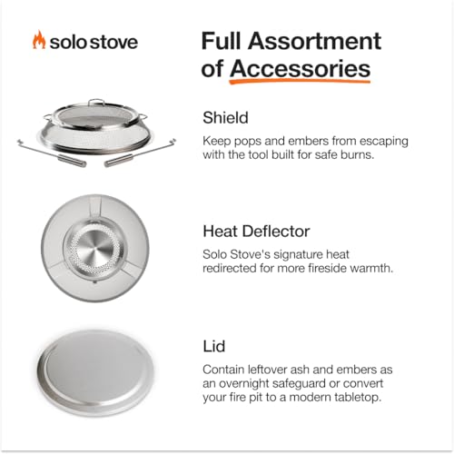 Solo Stove Bonfire 2.0 with Stand, Smokeless Fire Pit | Wood Burning Fireplaces w/Removable Ash Pan, Portable Outdoor Firepit - for Camping, Stainless Steel, H: 16.75 in x Dia: 19.5 in, 21.75 lbs