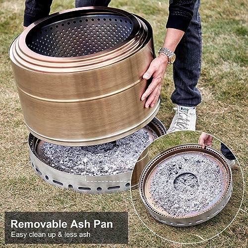 SURESTOVE Smokeless Fire Pit Outdoor Wood Burning Portable Firepit Stainless Steel for Backyard Patio Garden Picnic Camping Bonfire(19 Inch)