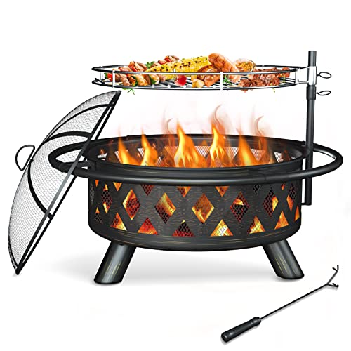 30 Inch BBQ Fire Pit with Cooking Grate