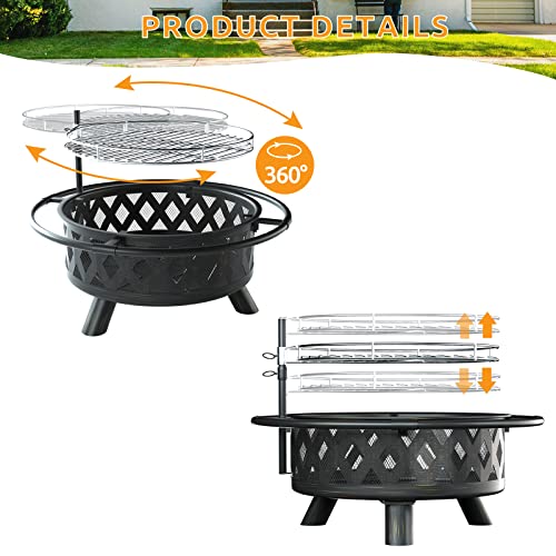 30 Inch BBQ Fire Pit with Cooking Grate