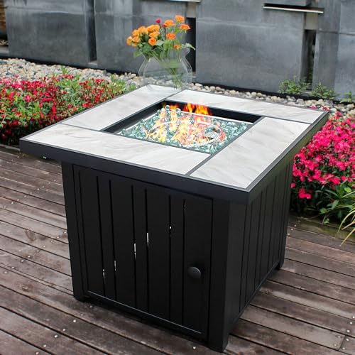30" Propane Fire Pit Table with Real Ceramic Top