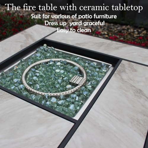 30" Propane Fire Pit Table with Real Ceramic Top