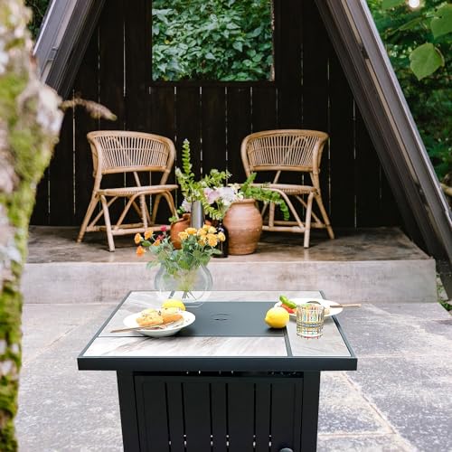 30" Propane Fire Pit Table with Real Ceramic Top