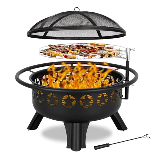 Hykolity 2 in 1 Fire Pit Grill Set