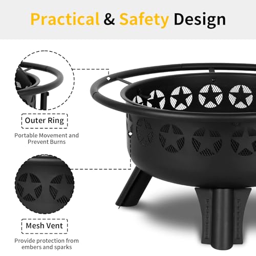 Hykolity 2 in 1 Fire Pit Grill Set
