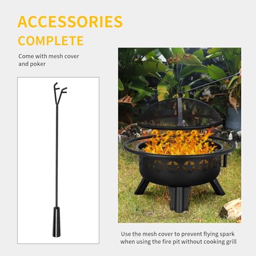 Hykolity 2 in 1 Fire Pit Grill Set