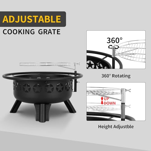 Hykolity 2 in 1 Fire Pit Grill Set