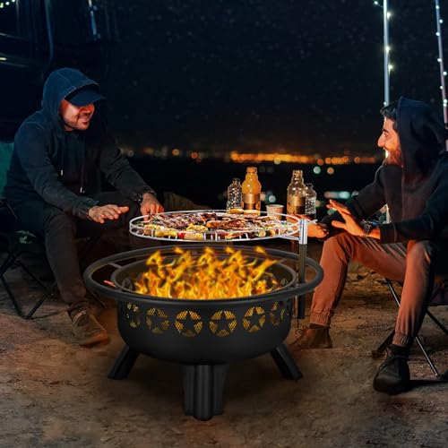 Hykolity 2 in 1 Fire Pit Grill Set