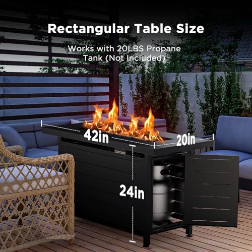 Ciays 42" Gas Fire Pit Table, 60,000 BTU Gatherings