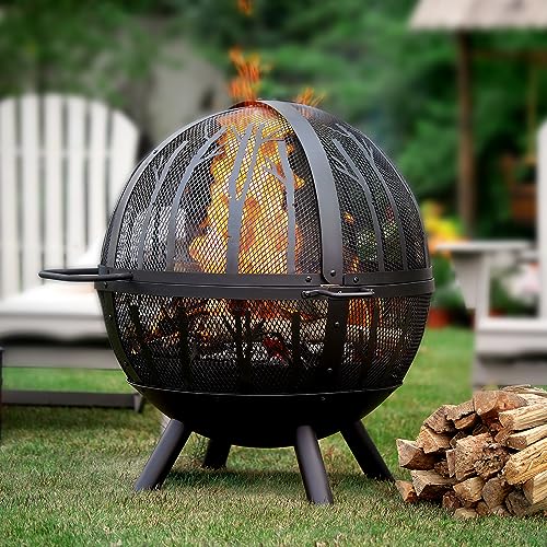 Fissfire 35" Outdoor Wood Burning Fire Pit Sphere