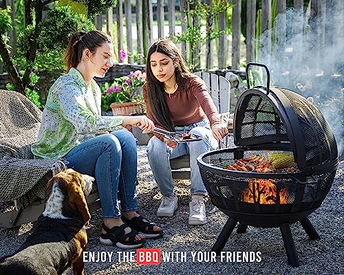 Fissfire 35" Outdoor Wood Burning Fire Pit Sphere