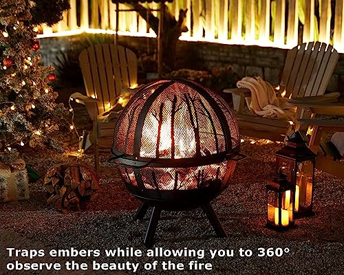 Fissfire 35" Outdoor Wood Burning Fire Pit Sphere