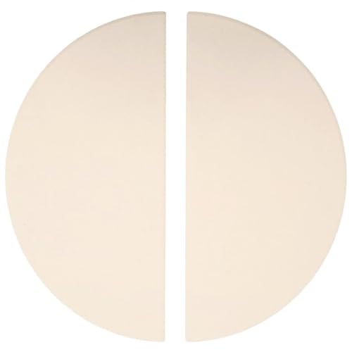 2-Pack 19.8" Half-Moon Ceramic Heat Deflector Plates - Kamado Joe Big Joe I, II & III