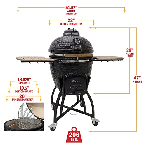 Large Black Bundle: VISION Grills Ceramic Kamado