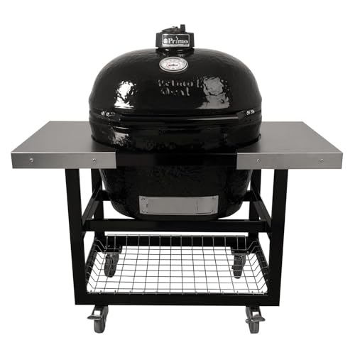 Primo Oval XL Ceramic Charcoal Grill Smoker With Cart