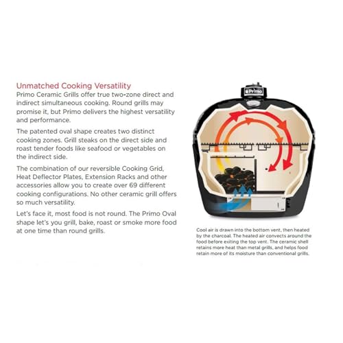 Primo Oval XL Ceramic Charcoal Grill Smoker With Cart