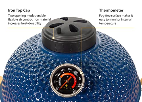 VESSILS Classic 18" Kamado Charcoal Grill with Thermometer