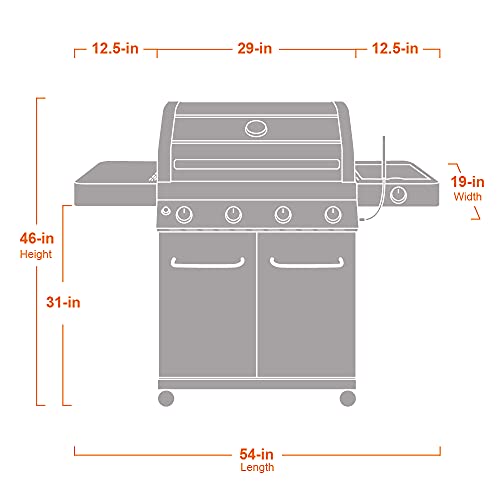 Monument 4-Burner Propane Gas Grill with LED Controls